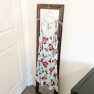 NOBO No Boundaries girls mint floral print lacer cut out dress